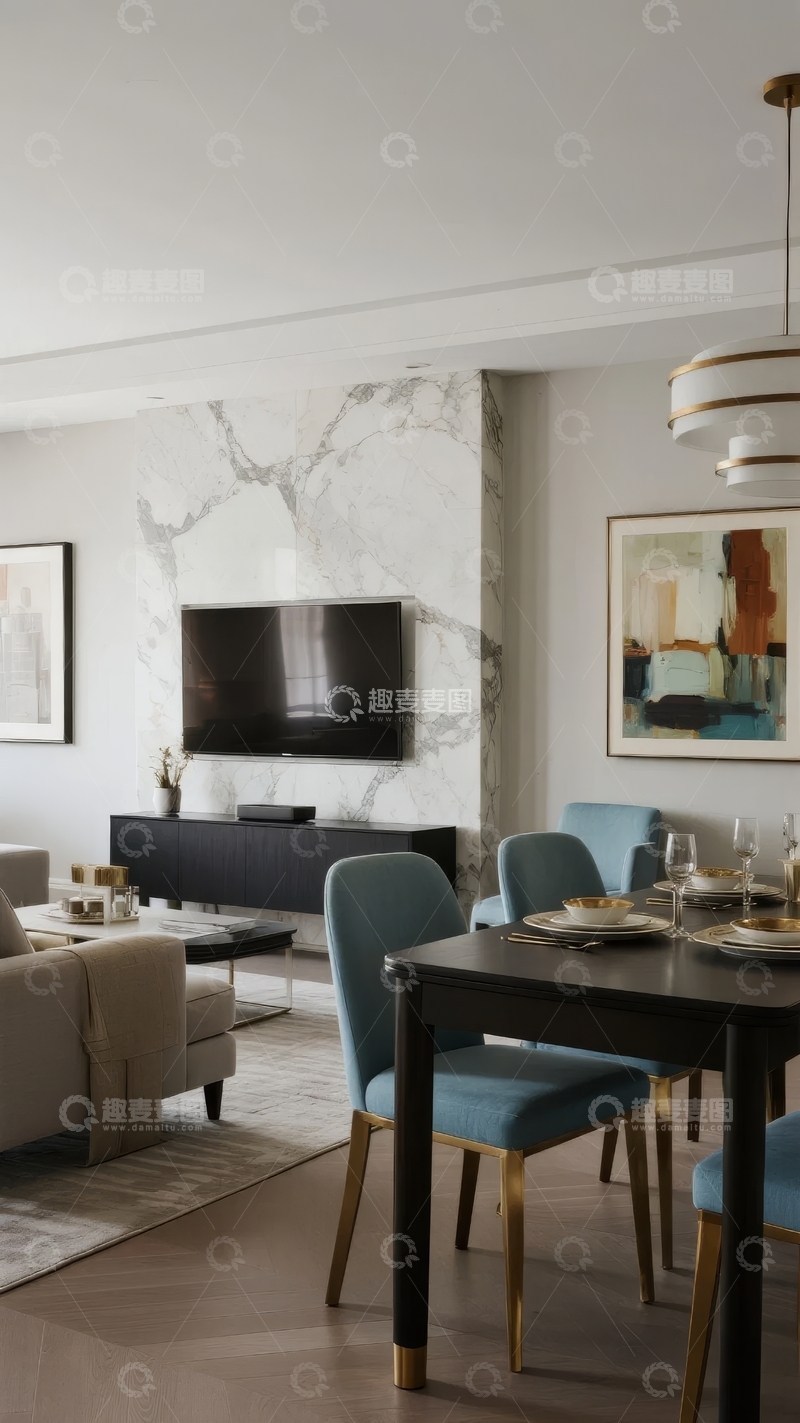 高清大图下载【趣麦麦图】现代客厅与餐厅空间设计