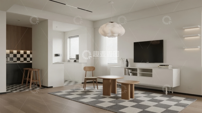 高清大图下载【趣麦麦图】现代简约风格客厅室内设计