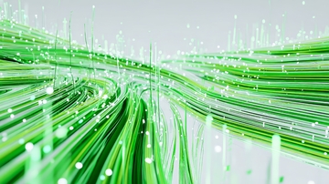 绿色光纤网络的动态视觉效果