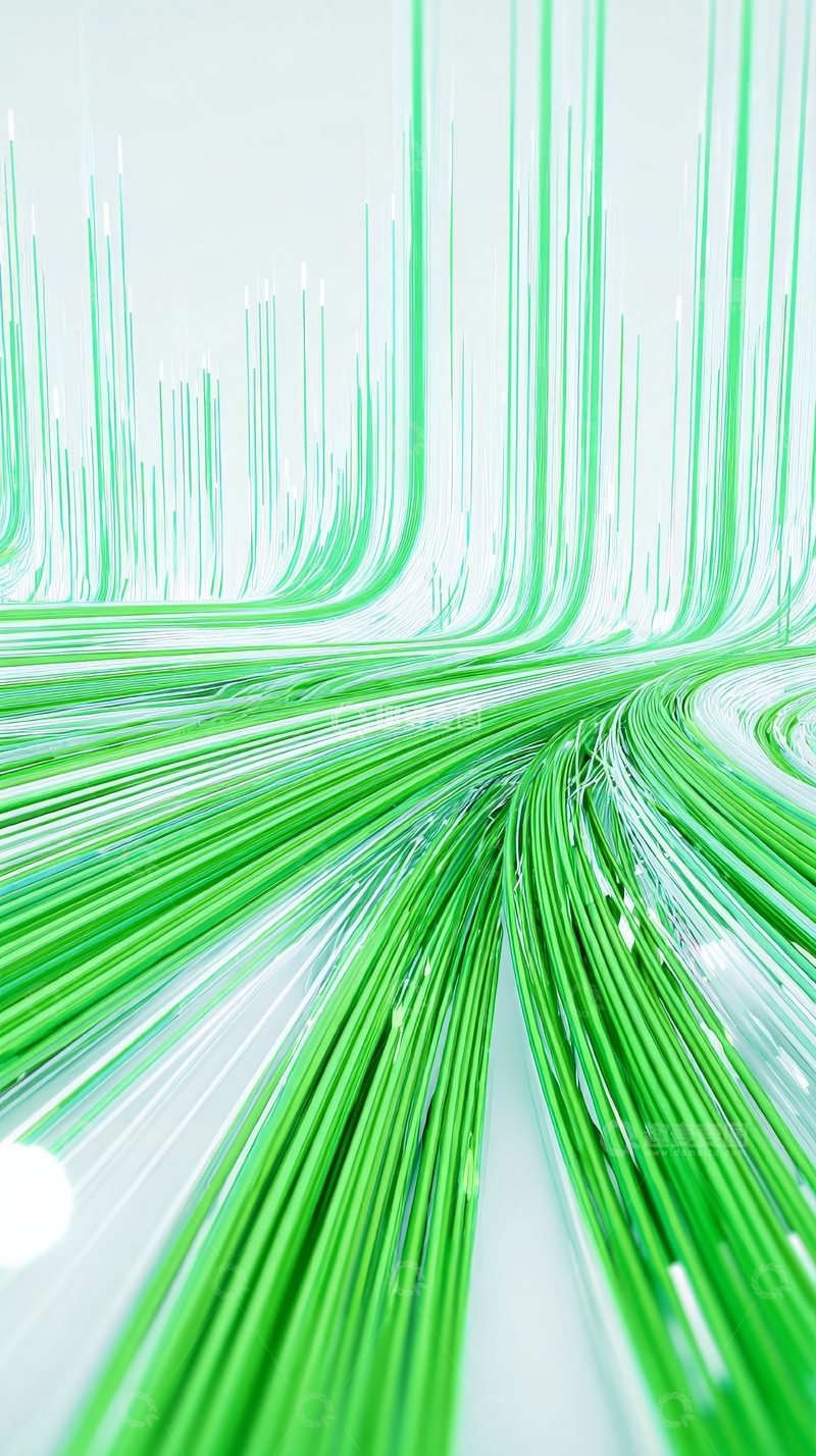 高清大图下载【趣麦麦图】绿色线条的动态汇聚