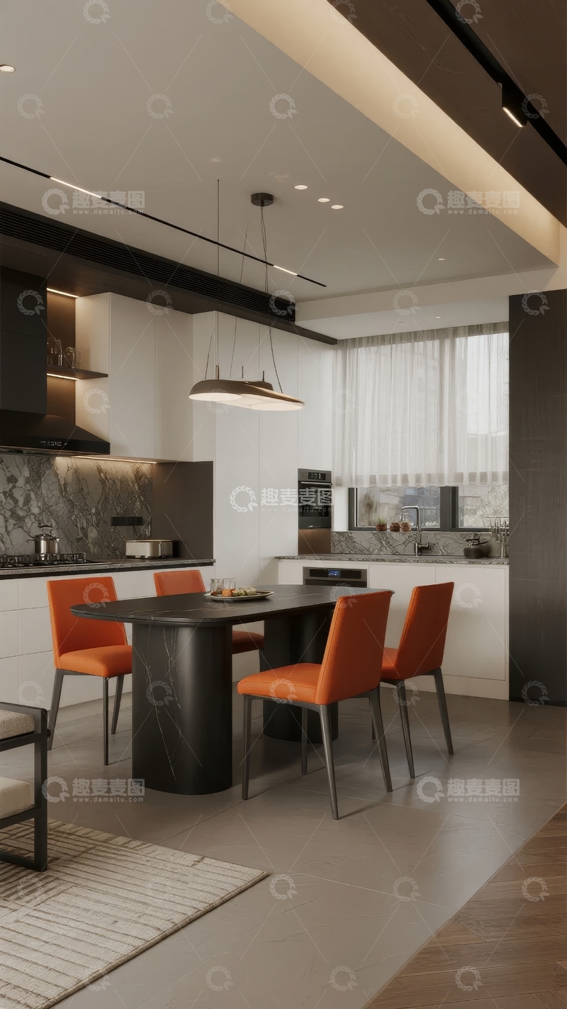高清大图下载【趣麦麦图】现代厨房与餐厅空间设计