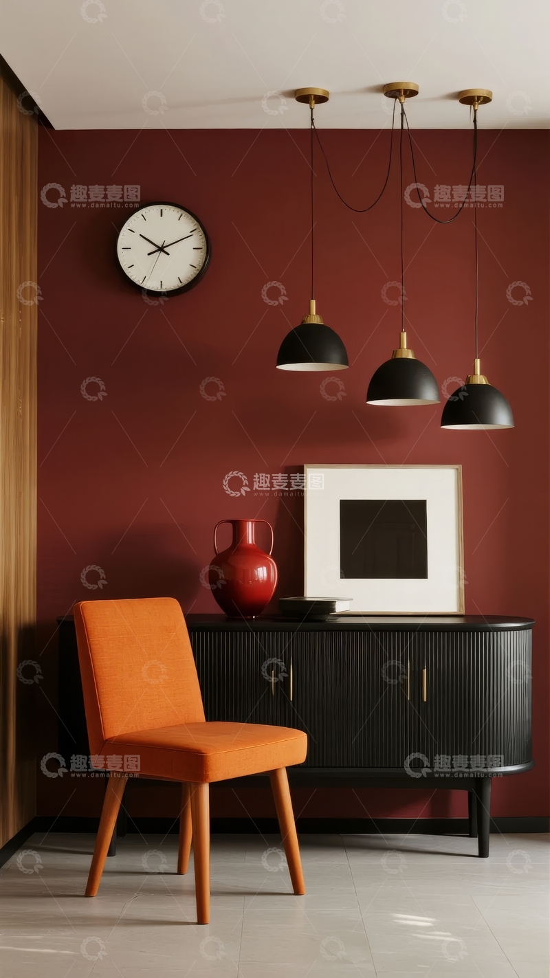 高清大图下载【趣麦麦图】红色墙面的现代室内设计