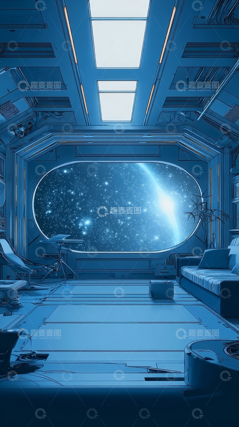 高清大图下载【趣麦麦图】未来太空舱内部视角