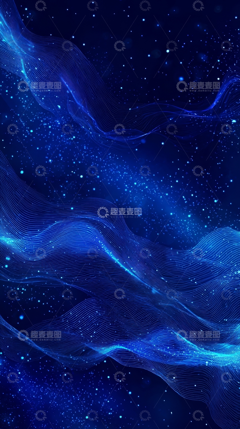 高清大图下载【趣麦麦图】深蓝宇宙星河流动背景