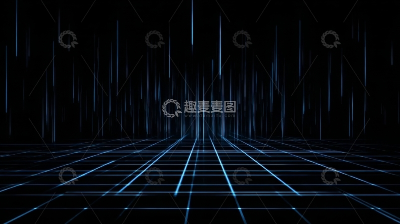 高清大图下载【趣麦麦图】蓝色光束网格背景