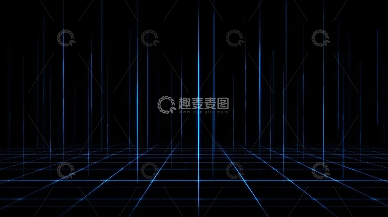 高清大图下载【趣麦麦图】蓝色光线条纹的网格背景