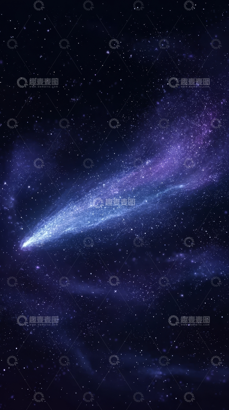 高清大图下载【趣麦麦图】-夜空中璀璨的彗星轨迹