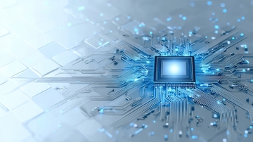 发光芯片与电路板的科技图像