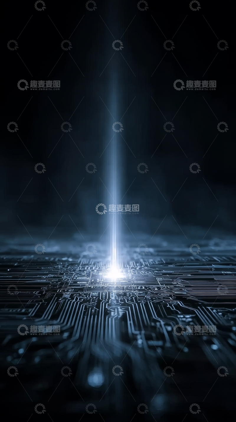 高清大图下载【趣麦麦图】电路板上的光束聚焦