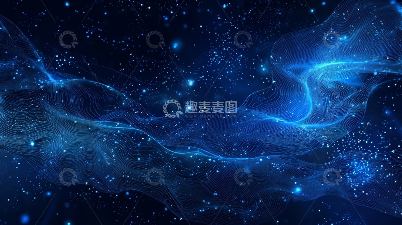 高清大图下载【趣麦麦图】-深蓝宇宙中的星云与光点