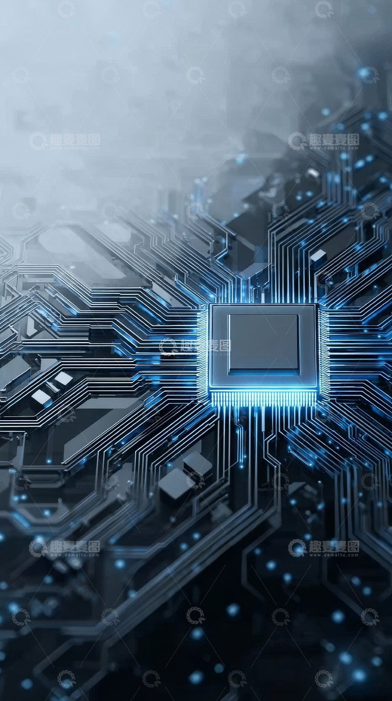 高清大图下载【趣麦麦图】电路板上的发光芯片