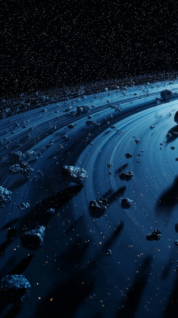 深邃宇宙中的星环与陨石