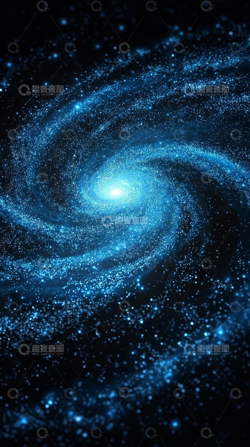 高清大图下载【趣麦麦图】蓝色螺旋星系的壮丽景象