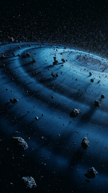 宇宙星环与漂浮陨石