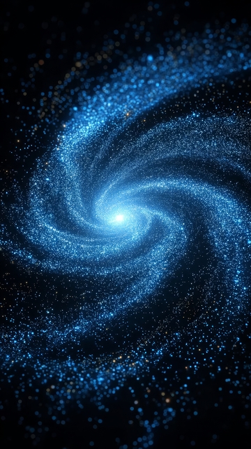 蓝色星系旋转的宇宙景象