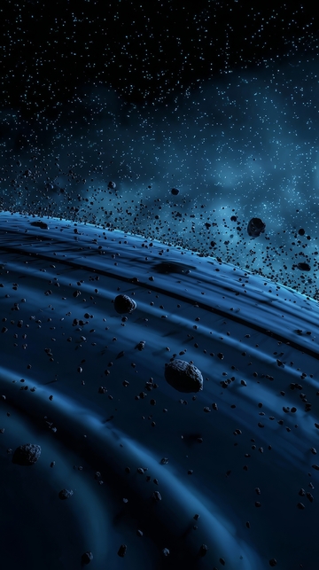 深蓝宇宙中的星环与尘埃