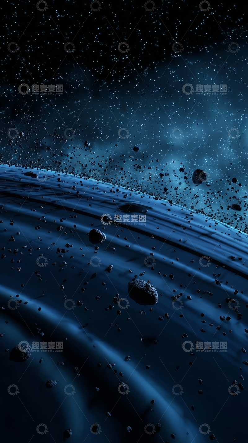 高清大图下载【趣麦麦图】深蓝宇宙中的星环与尘埃