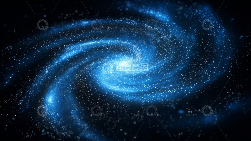 高清大图下载【趣麦麦图】蓝色螺旋星系的宇宙景象