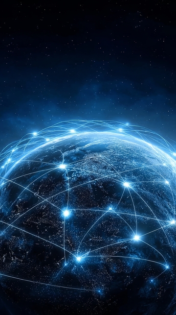 地球上的网络连接图