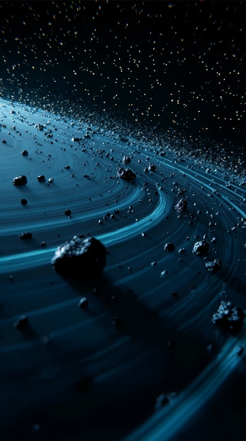 宇宙星环与漂浮陨石