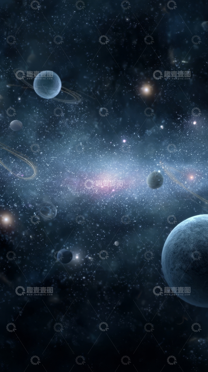 高清大图下载【趣麦麦图】宇宙星系中的行星与恒星