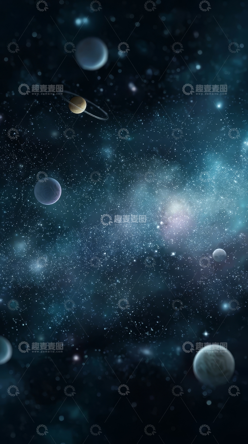 高清大图下载【趣麦麦图】宇宙星系与行星的奇幻景象