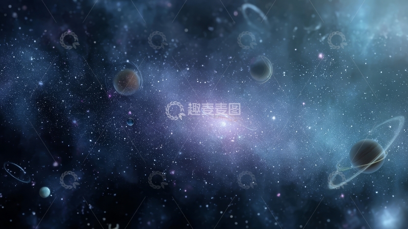 高清大图下载【趣麦麦图】宇宙星系与行星的奇幻景象