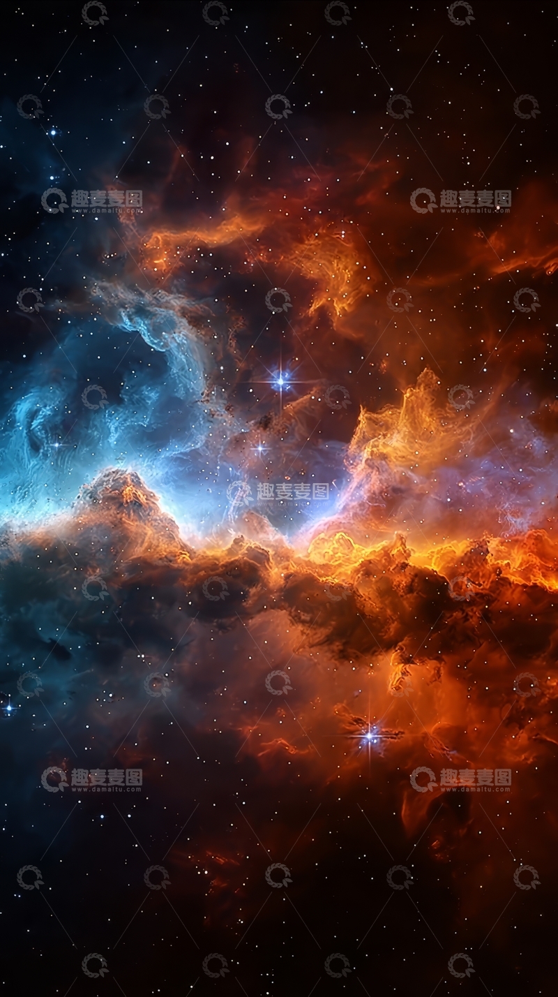 高清大图下载【趣麦麦图】星云璀璨，宇宙深处的色彩交织