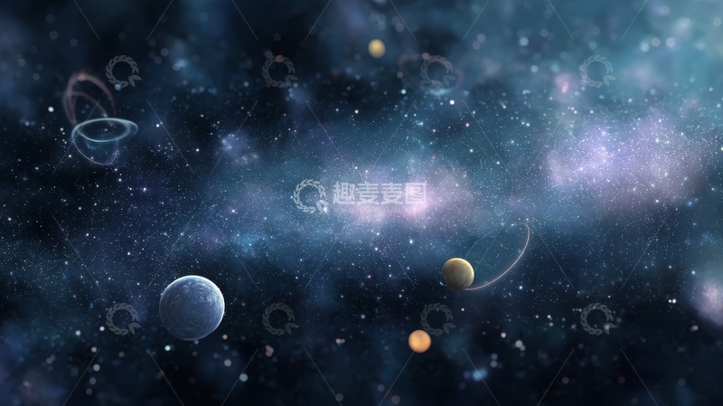 高清大图下载【趣麦麦图】宇宙星系中的行星与星云