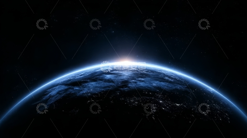 高清大图下载【趣麦麦图】地球夜景与晨曦的壮丽交界