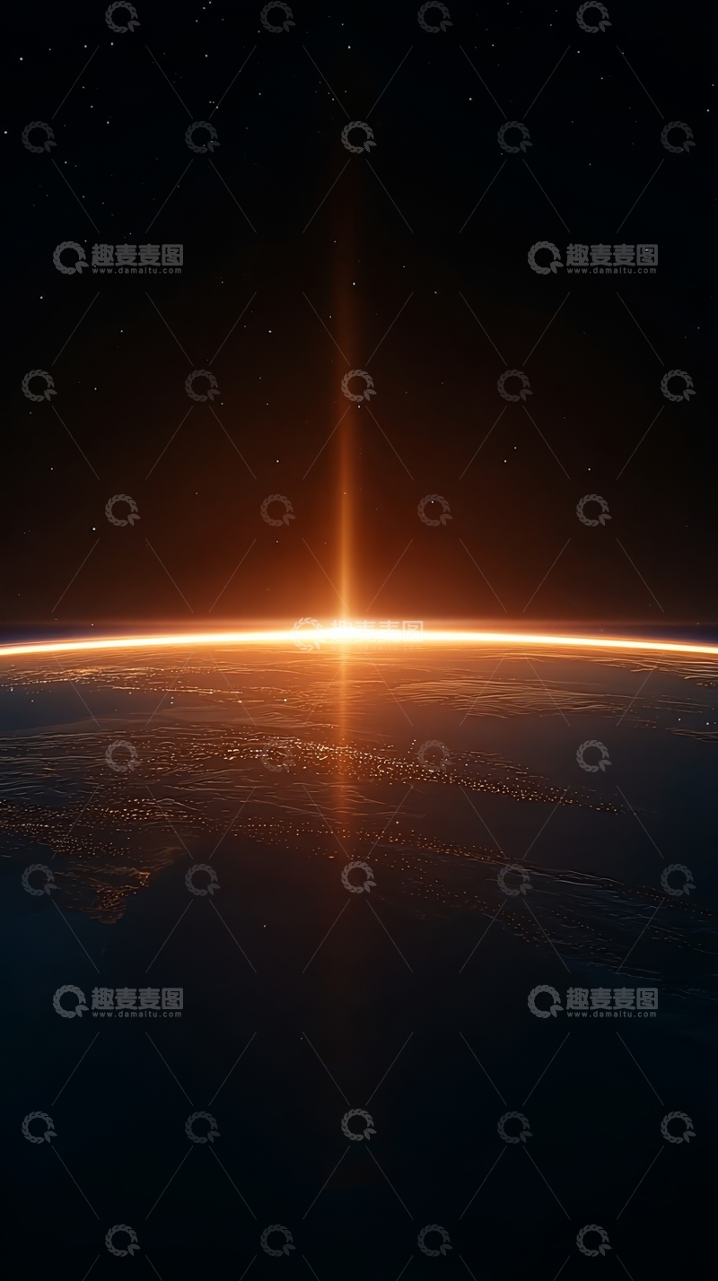 高清大图下载【趣麦麦图】地球日出，太空视角