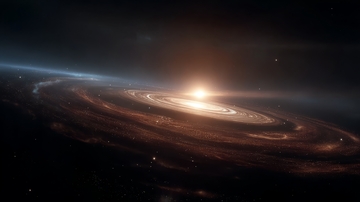 星环环绕的行星景象