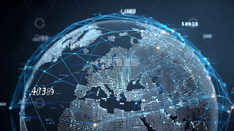 高清大图下载【趣麦麦图】全球网络连接的数字地球