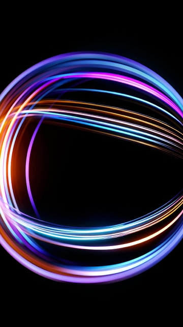 多彩光圈交织的抽象图案