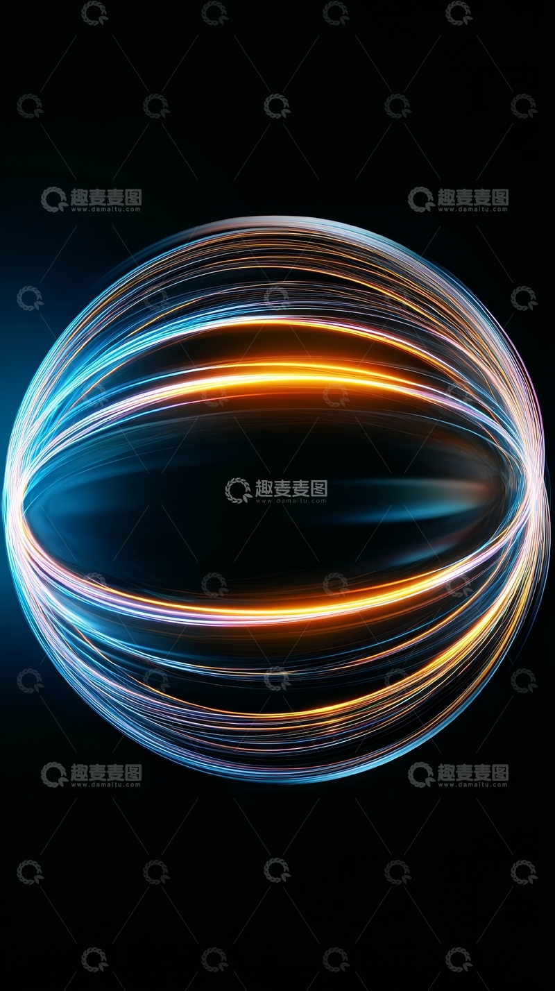 高清大图下载【趣麦麦图】光轨交织的球形图案