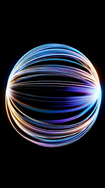 彩色光带构成的球体