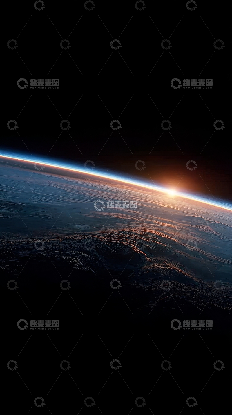 高清大图下载【趣麦麦图】地球曲率与日出景象