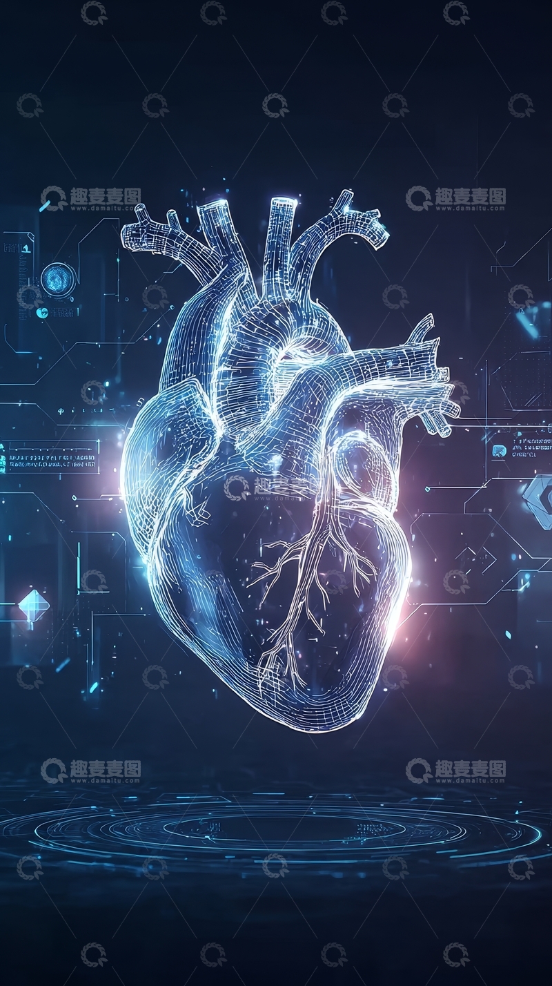高清大图下载【趣麦麦图】数字化心脏结构三维展示