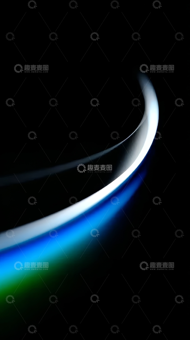 高清大图下载【趣麦麦图】黑色背景上的彩色光弧
