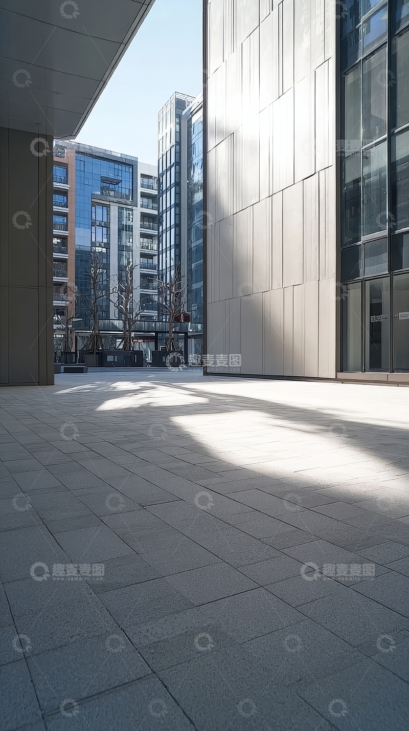 高清大图下载【趣麦麦图】现代建筑外部广场阳光照射