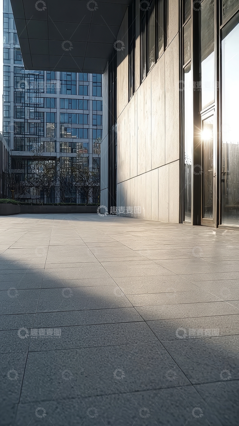 高清大图下载【趣麦麦图】现代建筑入口处的光影效果