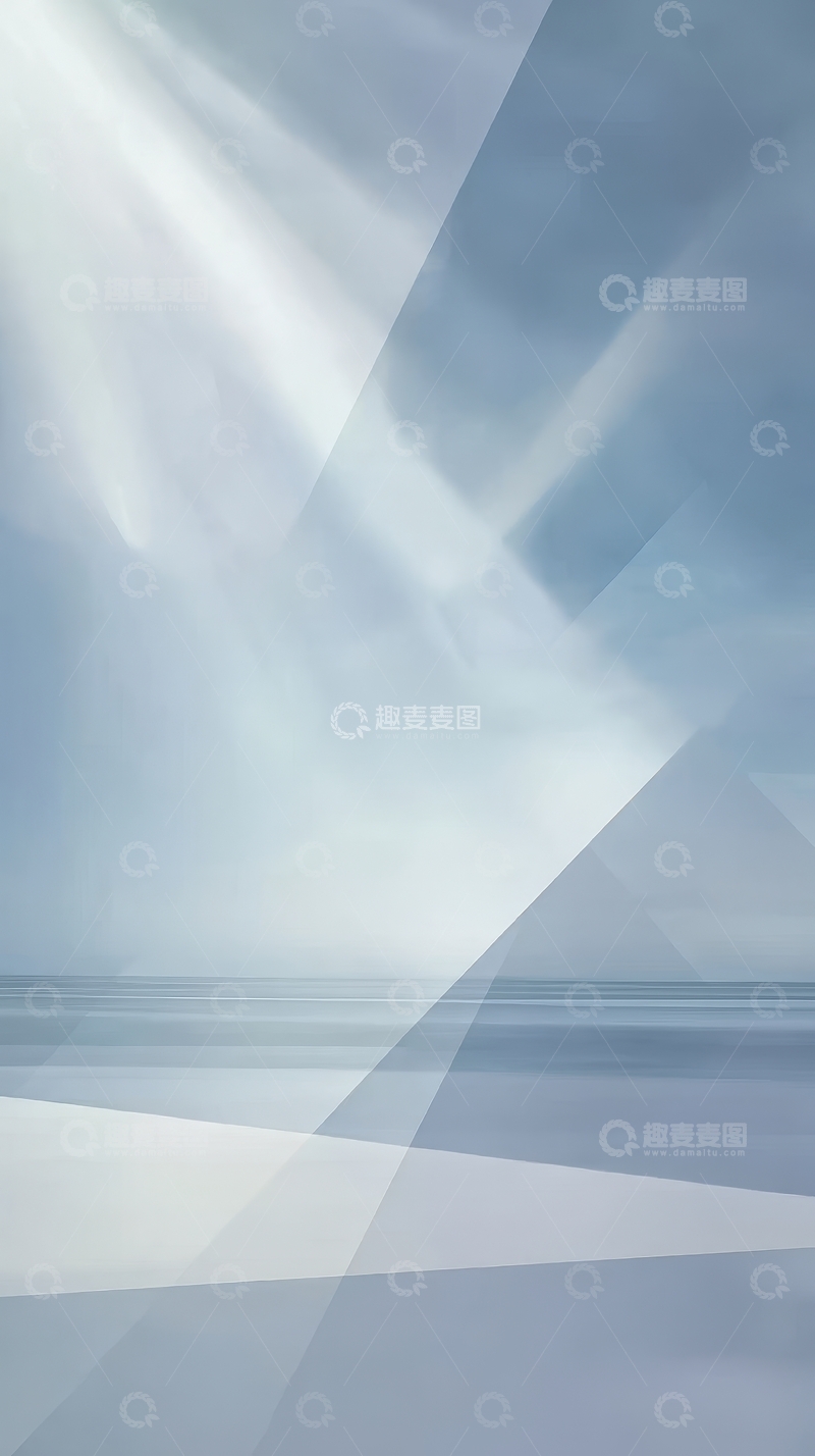 高清大图下载【趣麦麦图】抽象几何光影海景