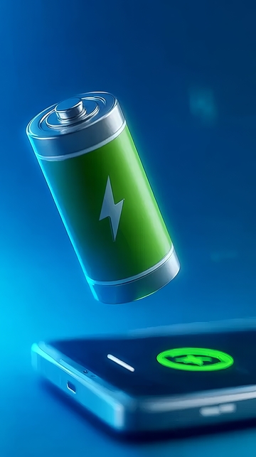 电池悬浮于手机上方充电