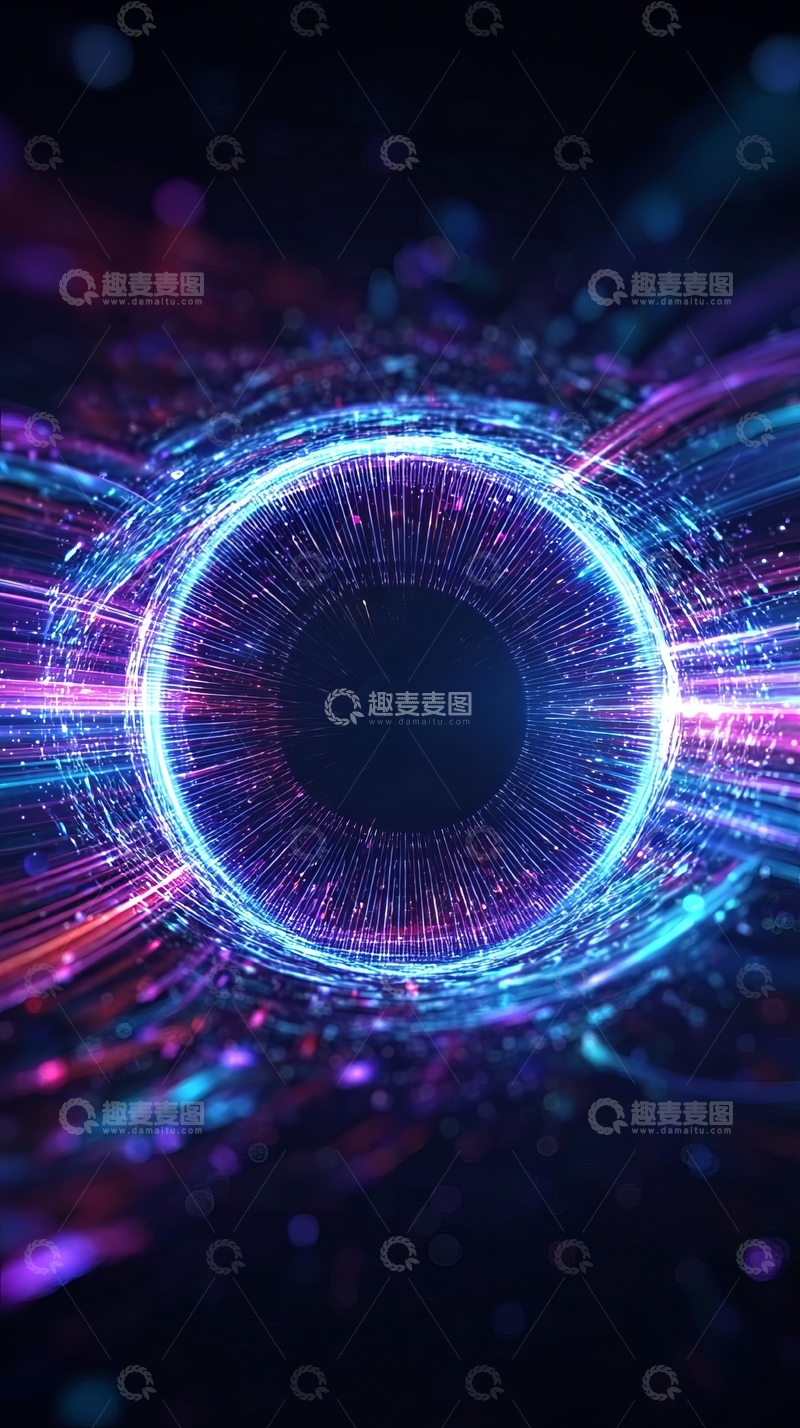 高清大图下载【趣麦麦图】-发光的环形能量结构