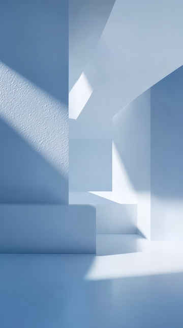 蓝色几何空间光影效果