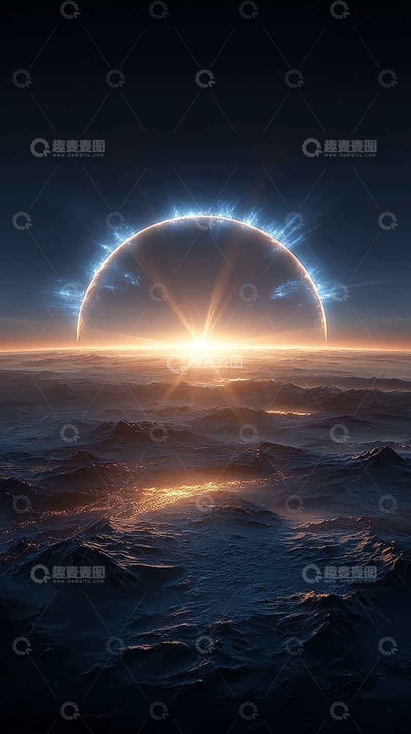 高清大图下载【趣麦麦图】日出时分的神秘光环景象