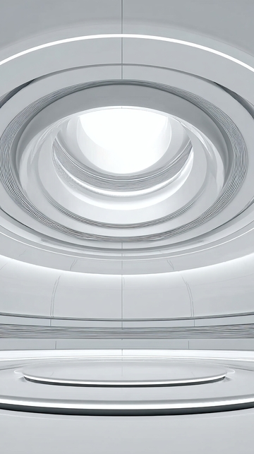 白色螺旋穹顶结构内部