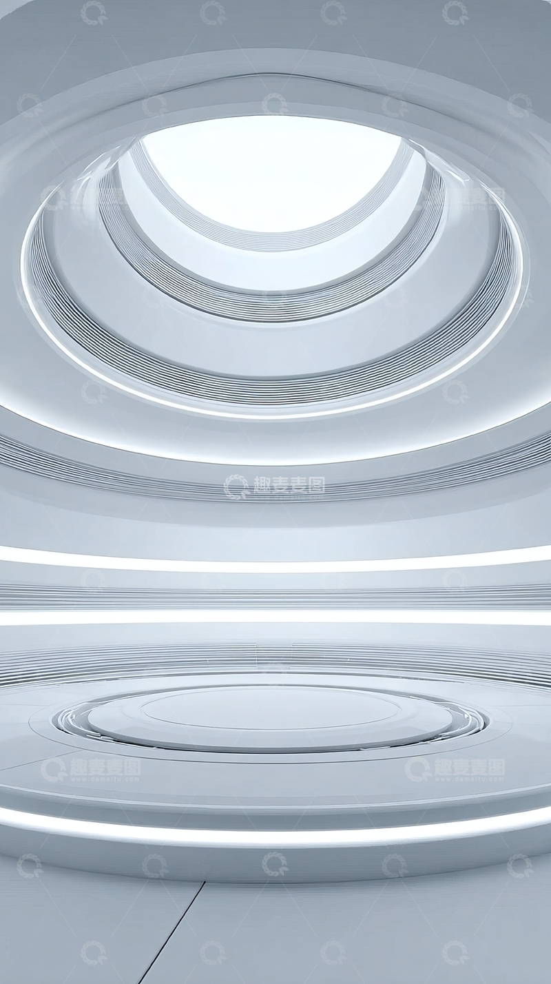 高清大图下载【趣麦麦图】圆形天窗的现代室内空间