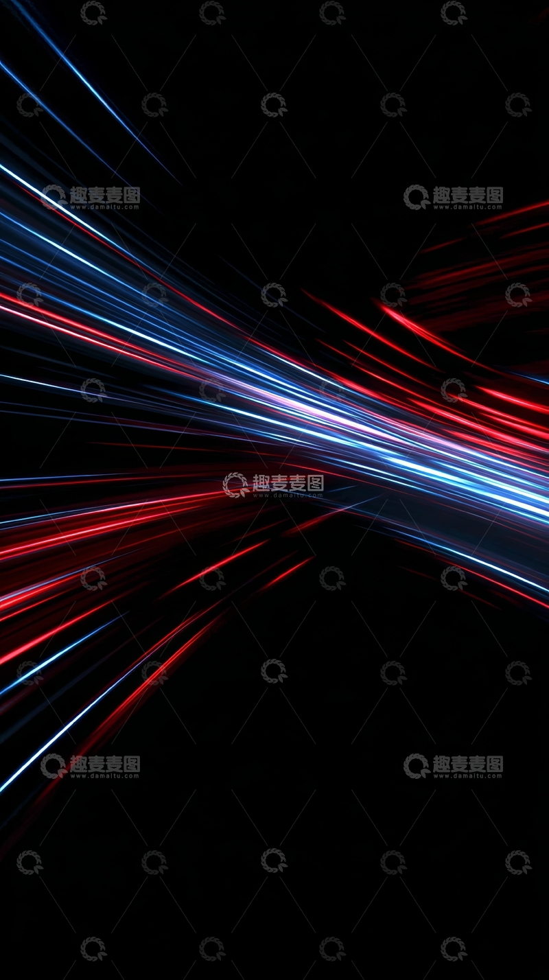 高清大图下载【趣麦麦图】彩色光束在黑暗中交织