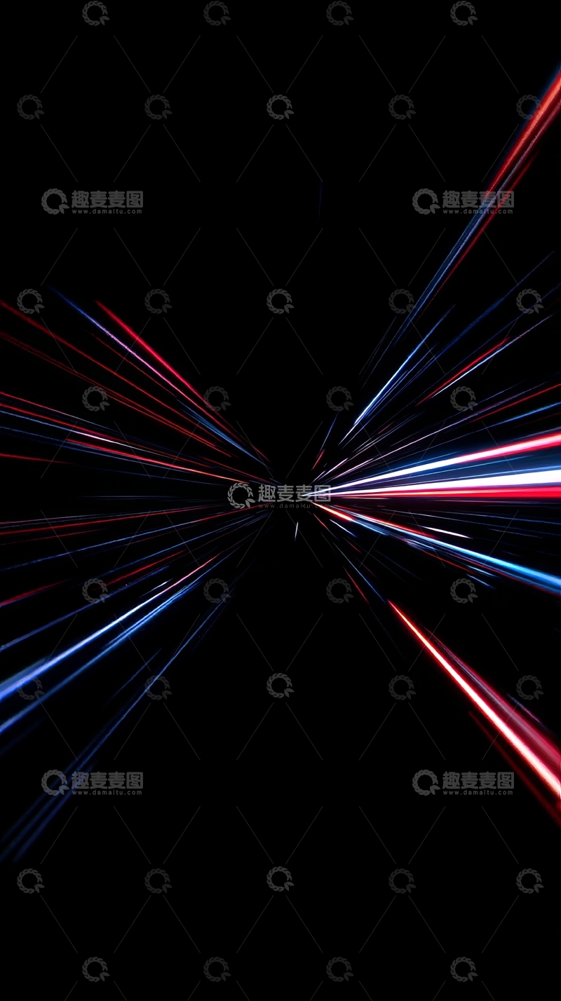 高清大图下载【趣麦麦图】彩色光线在黑暗中交汇